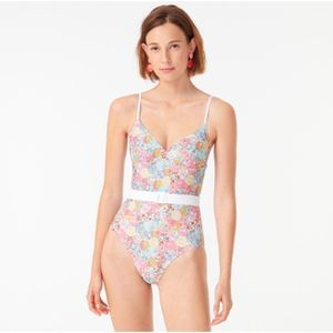 J. Crew Micro Floral One Piece Belted Liberty® Patchwork Dream Size 14